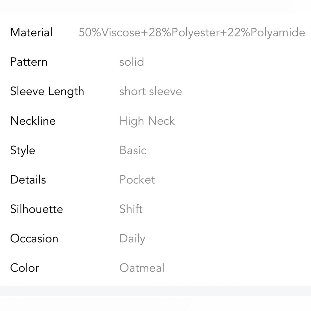 Oatmeal Tan Ribbed Short Sleeve Ribbed Lightweight Sweater Top, High Collar - Picture 10 of 10